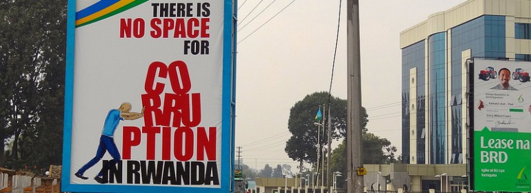 Billboards around Rwanda promote the government's zero tolerance of corruption.