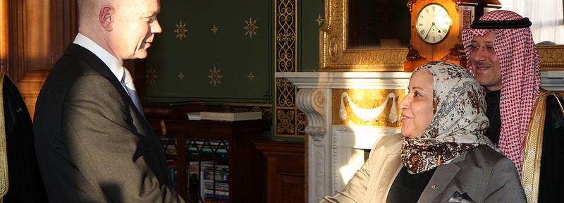 Foreign Secretary William Hague with Dr Nihad Al Jashi, member of Saudi Arabia’s Majlis Ash-Shura (Shura Council) in London, 5 March 2013.