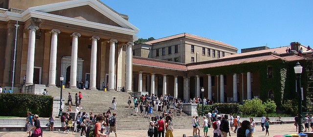 Students on the campus of the University of Cape Town