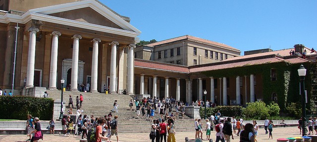 Students on the campus of the University of Cape Town