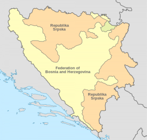 A map showing the border between the two administrative districts of the country.